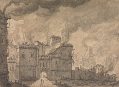 Vězení Newgate, požár Londýna od Thomas Wyck