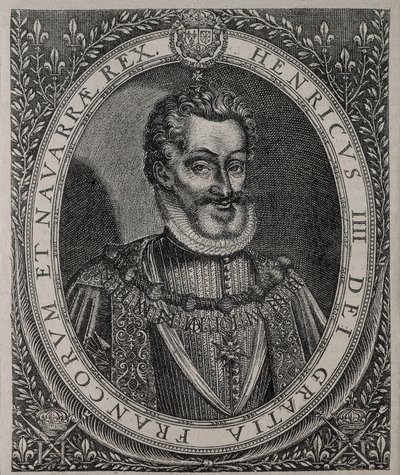 Portrét Jindřicha IV z Francie a Navarry (1553-1610), rytina Tomáše de Leu (16. století) od Thomas de Leu