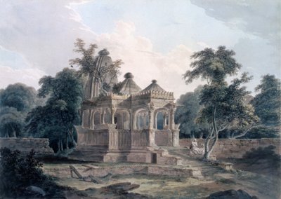 Hinduistický chrám v pevnosti Rohtas, Bihar, Indie od Thomas und William Daniell