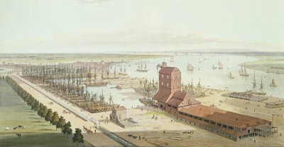 The Mast House a Brunswick Dock v Blackwell, 1803 (akvatinta) od Thomas und William Daniell