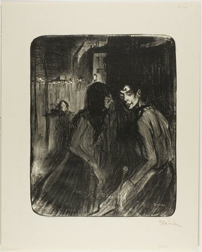 Hádající se prostitutky od Théophile Alexandre Pierre Steinlen