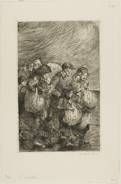 Evakuovaní od Théophile Alexandre Pierre Steinlen