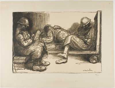 V dugoutu od Théophile Alexandre Pierre Steinlen