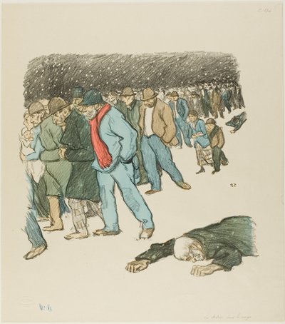 Bída pod sněhem od Théophile Alexandre Pierre Steinlen
