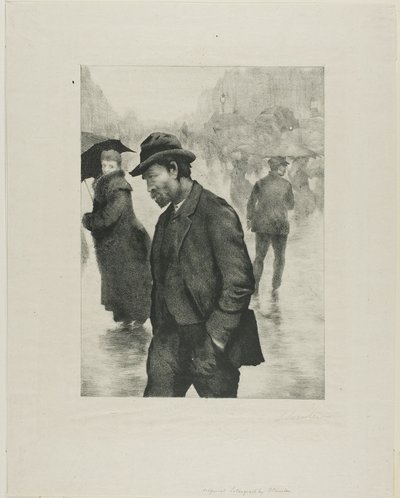 Deštivý den, Paříž od Théophile Alexandre Pierre Steinlen
