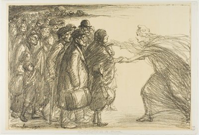 Uprchlíci od řeky Meuse od Théophile Alexandre Pierre Steinlen