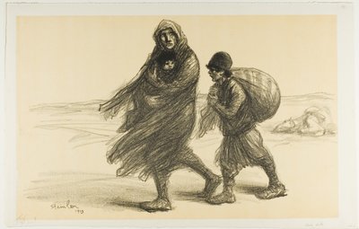 Srbský exodus, deska dvacet jedna z Actualités od Théophile Alexandre Pierre Steinlen