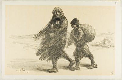 Srbský exodus, deska dvacet jedna z Actualités od Théophile Alexandre Pierre Steinlen