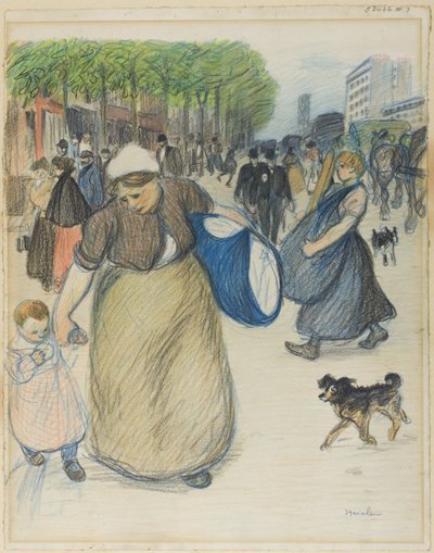 Scéna na ulici od Théophile Alexandre Pierre Steinlen