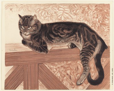 Léto: Kočka na zábradlí od Théophile Alexandre Pierre Steinlen