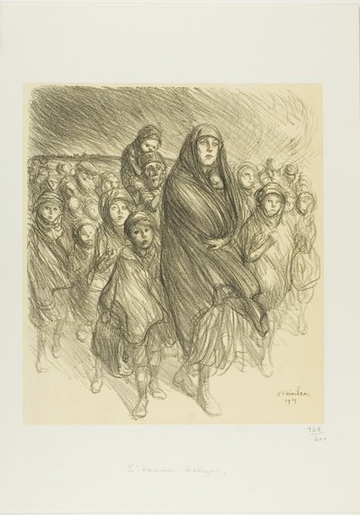 Belgický exodus od Théophile Alexandre Pierre Steinlen