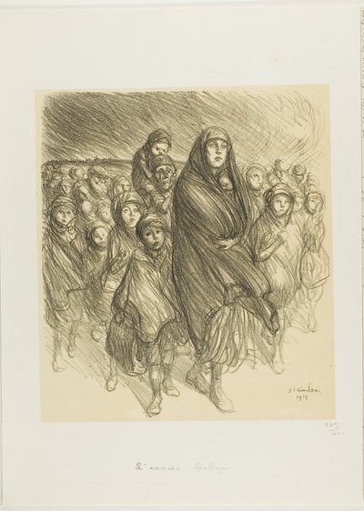 Belgický exodus od Théophile Alexandre Pierre Steinlen