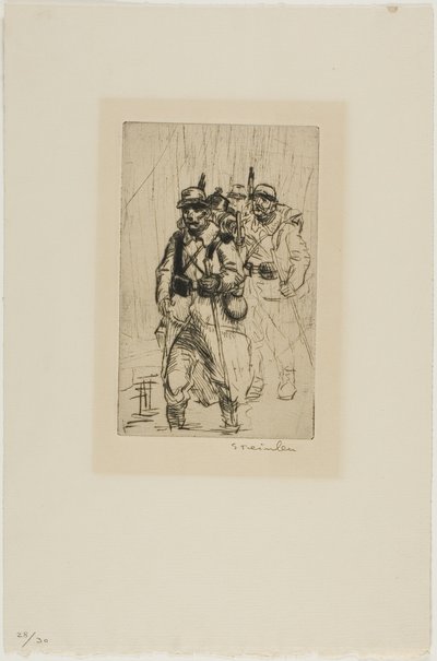 Tři vojáci jdou od Théophile Alexandre Pierre Steinlen