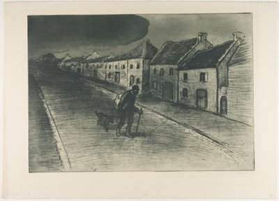 Tulák procházející spící vesnicí od Théophile Alexandre Pierre Steinlen