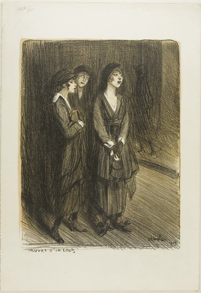 Vdovy po Ludvíkovi, deska sedm z Actualités od Théophile Alexandre Pierre Steinlen