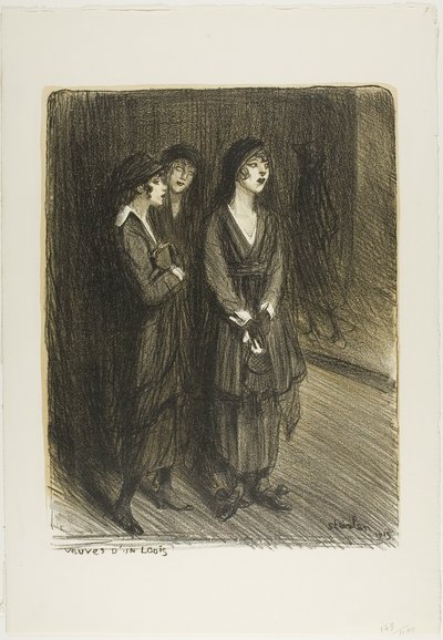 Vdovy po Ludvíkovi, deska sedm z Actualités od Théophile Alexandre Pierre Steinlen