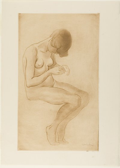 Žena opravuje nehty od Théophile Alexandre Pierre Steinlen