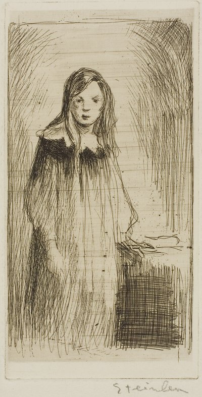 Mladá dívka stojí od Théophile Alexandre Pierre Steinlen