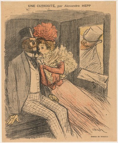 Ilustrovaný Gil Blas: A Curiosity, Alexandre Hepp, 1897. od Théophile Alexandre Steinlen
