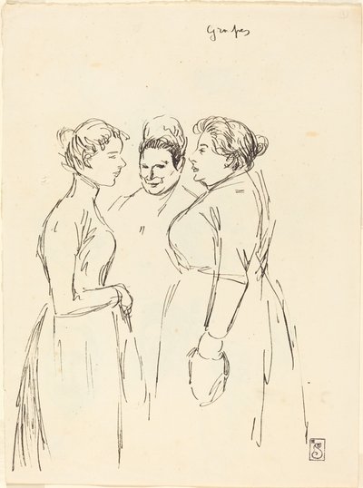 Gossiping Women, konec 19.-začátek 20. století. od Théophile Alexandre Steinlen