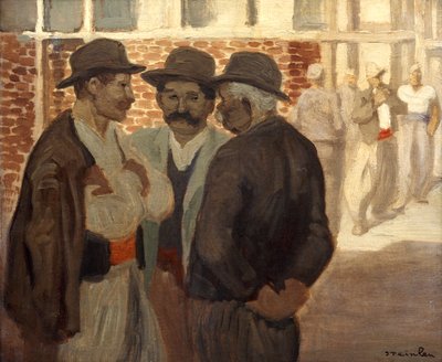 Stavební dělníci v Ouvriers du Batiment, c1911 od Théophile Alexandre Steinlen