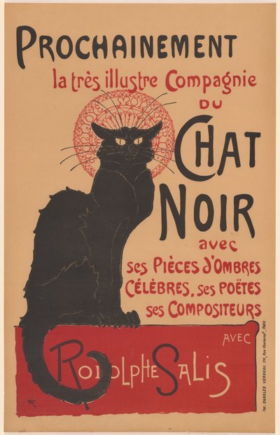 Brzy velmi slavný plakát Compagnie du Chat Noir pro Company of the...,1896. od Théophile Alexandre Steinlen