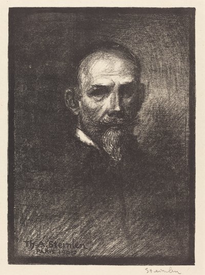 Autoportrét Steinlen zepředu, hlava rovná, 1905. od Théophile Alexandre Steinlen