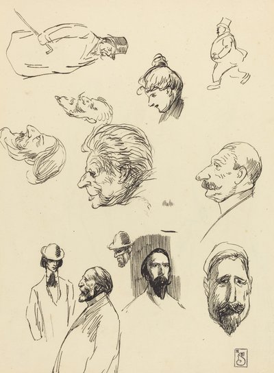 Studie figur a hlav od Théophile Alexandre Steinlen