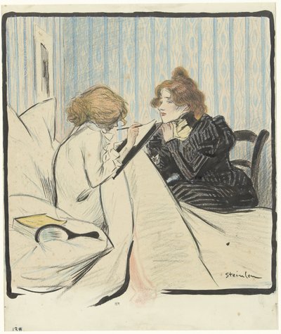 Dvě ženy v ložnici od Théophile Alexandre Steinlen
