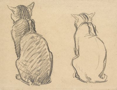 Dvě studie kočky, počátek 20. století od Théophile Alexandre Steinlen