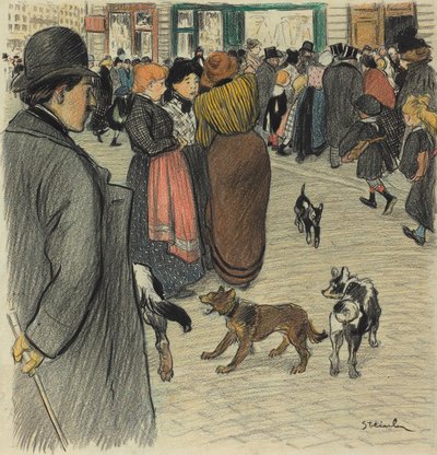 Sledování davu, konec 19.-začátek 20. století. od Théophile Alexandre Steinlen