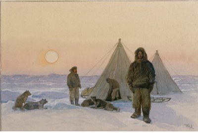 Polárníci (akvarel na papíře) od Thorolf Holmboe