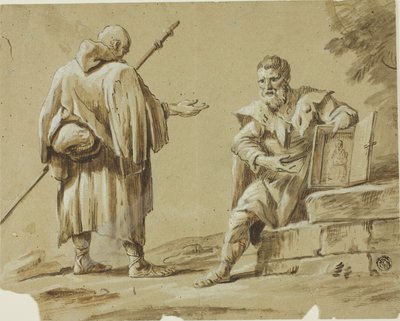 Dva poutníci s přenosnou svatyní od Tiberius Dominikus Wocher