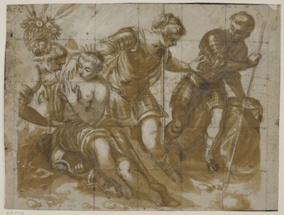 Minerva, Mars a Venuše podle malby Jacopa Tintoretta v Sala dell’Anticollegio, Dóžecí palác, Benátky od Tiberto Tinelli