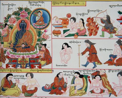 Rukopis o tibetské medicíně (detail čísla 389729) od Tibetan School