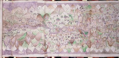 Střední část Tsari Rongkor (malovaná látka) od Tibetan School