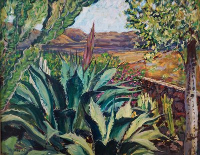 Krajina na Lanzarote, 2023 (olej na desce) od Tilly Willis