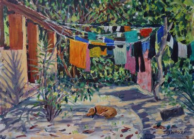 Laundry Shadows 2021 (olej) od Tilly Willis