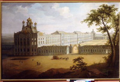 Velký palác v Tsarkoye Selo (Rusko). Obraz Timofeje Alexejeviče Vasiljeva (1783-1838), olej na plátně od Timofei Alexeyevich Vasilyev