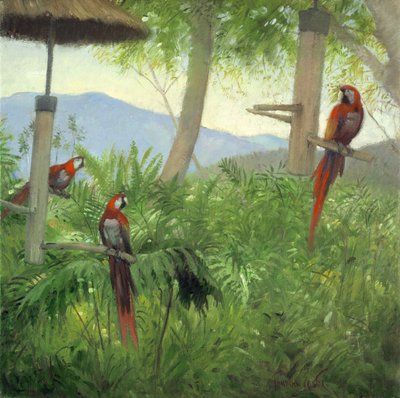 Horští ptáci, 2001 (olej na plátně) od Timothy Easton