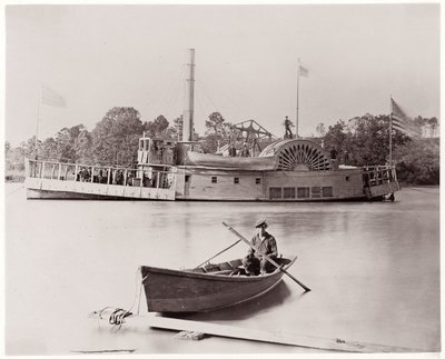 U.S. Gunboat, 1861-65 (stříbrný tisk alba ze skleněného negativu) od Timothy H. OSullivan