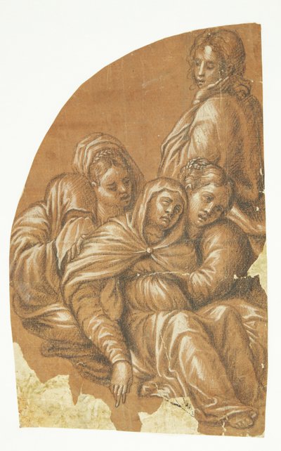 Část piety (levá strana kompozice lunety) od Tintoretto