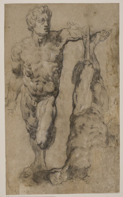 Dvě studie sochy mužské postavy od Tintoretto