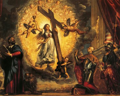 Doge Antonio Grimani klečící před Faith a svatým Markem, od Tiziana (asi 1490-1576) od Titian (c.1488 1576)