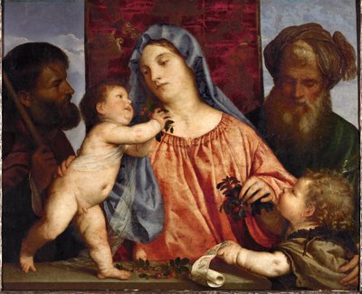 Madonna mit Kirschen von Titian (c.1488-1576)