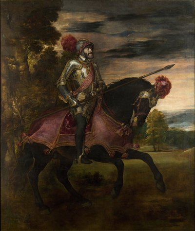 Císař Karel V. (1500-58) na koni v Mühlbergu od Tiziano Vecelli