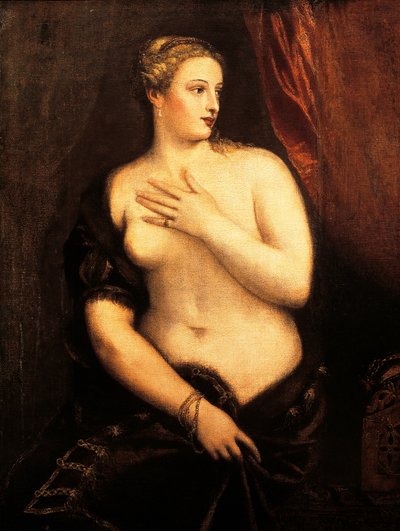 Venuše se zrcadlem od Tiziana (asi 1490-1576), olej na plátně od Titian (c.1488 1576)