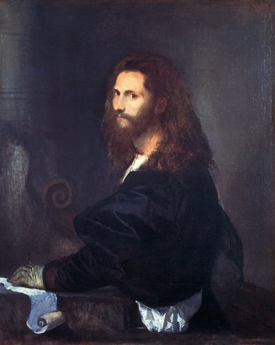 Portrét hudebníka, Tiziano Vecellio (1490-1576), olej na plátně, 82x99 cm. od Titian (c.1488 1576)