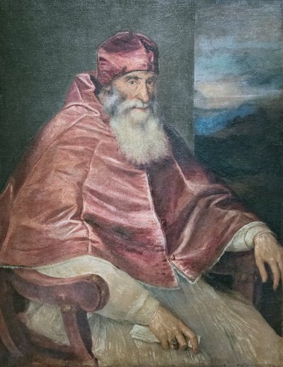 Porträt von Papst Paul III. von Titian (c.1488-1576)