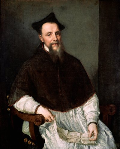 Portrét preláta Ludovica Beccadelliho (účastnil se Tridentského koncilu) Obraz Tiziana Vecellia zvaný Tizian (asi 1490-1576) od Titian (c.1488 1576)